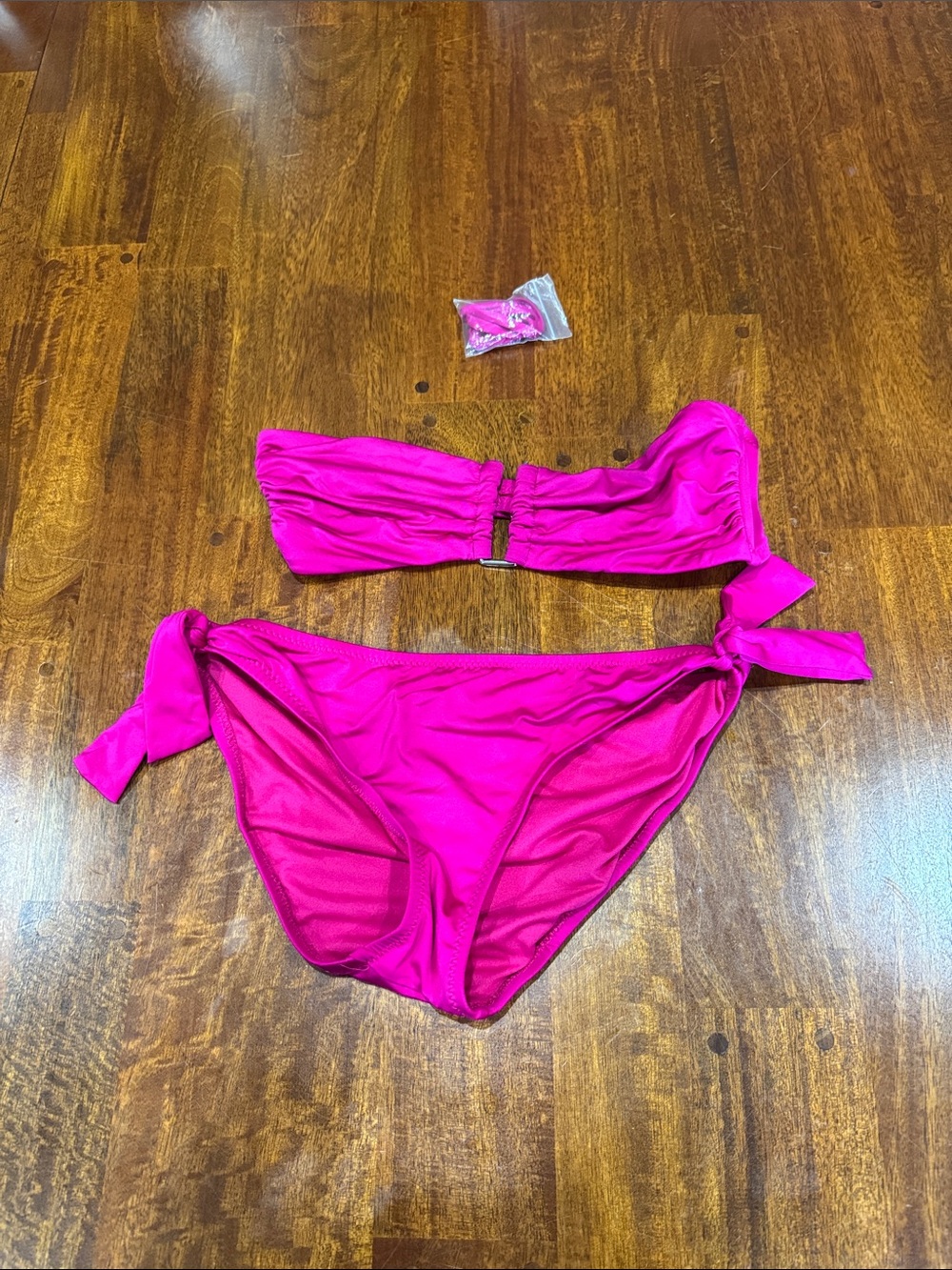 Y2k Mossimo Supply Co Hot Pink Bandeau Bikini Set